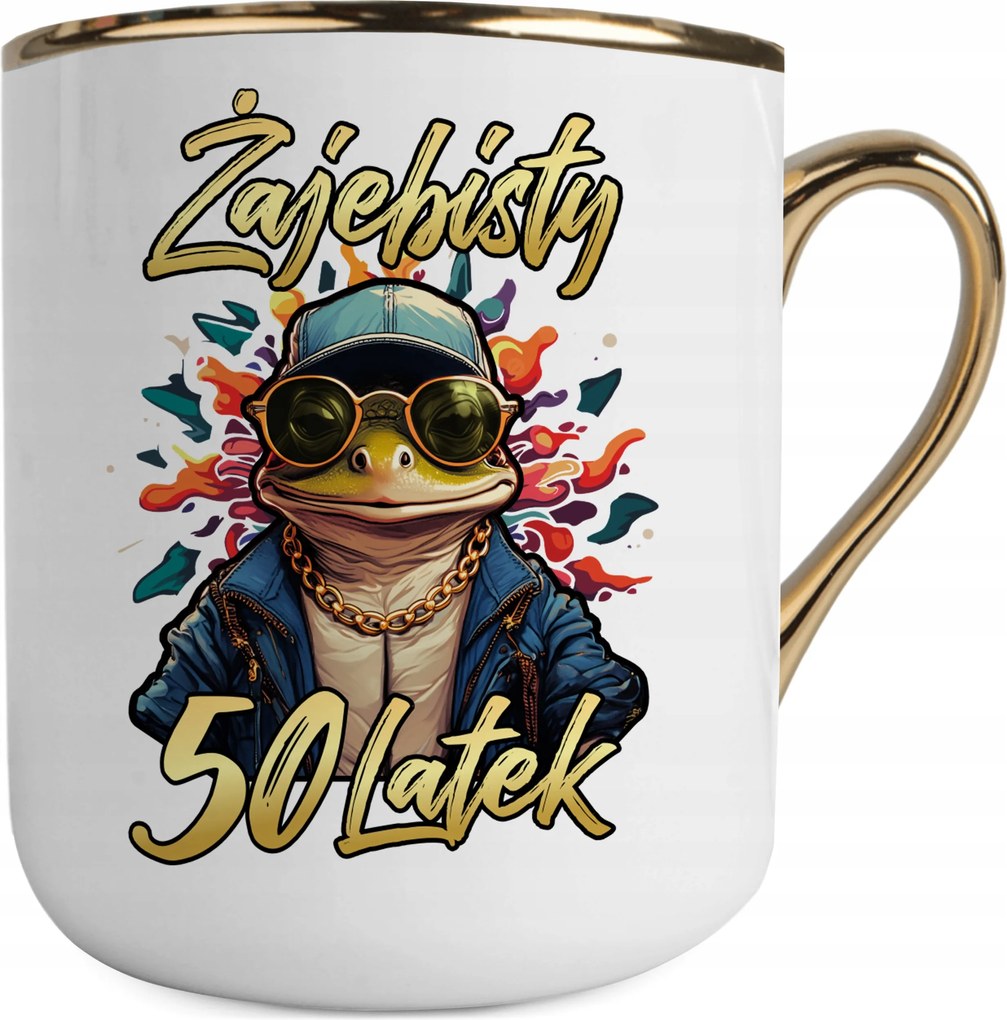 Fehér-arany Bögre 50. Születésnapra 50 Éveseknek Szuper Ajándék