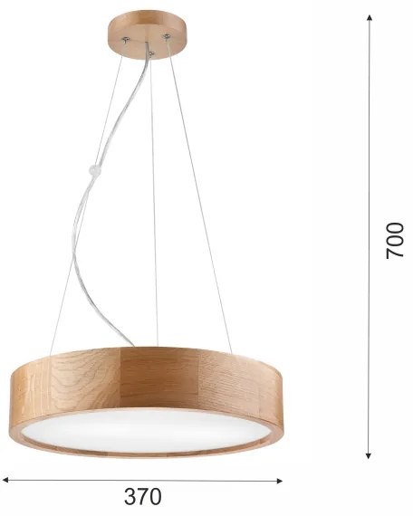 Brilagi - LED csillár kábelen CARVALHO 2xE27/15W/230V tölgy, átmérő 37 cm