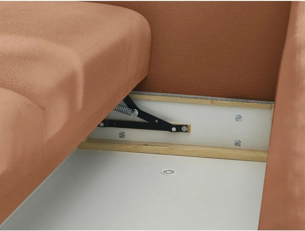 Narancssárga kinyitható-tárolóhelyes kanapé 265 cm Ezechiel – Bobochic Paris