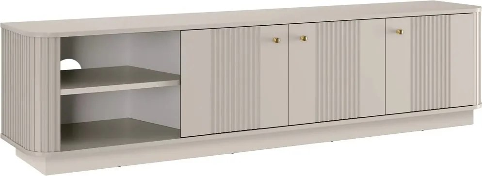 Vesper nappali TV szekrény 187 cm lábazattal - kasmír / arany fogantyú
