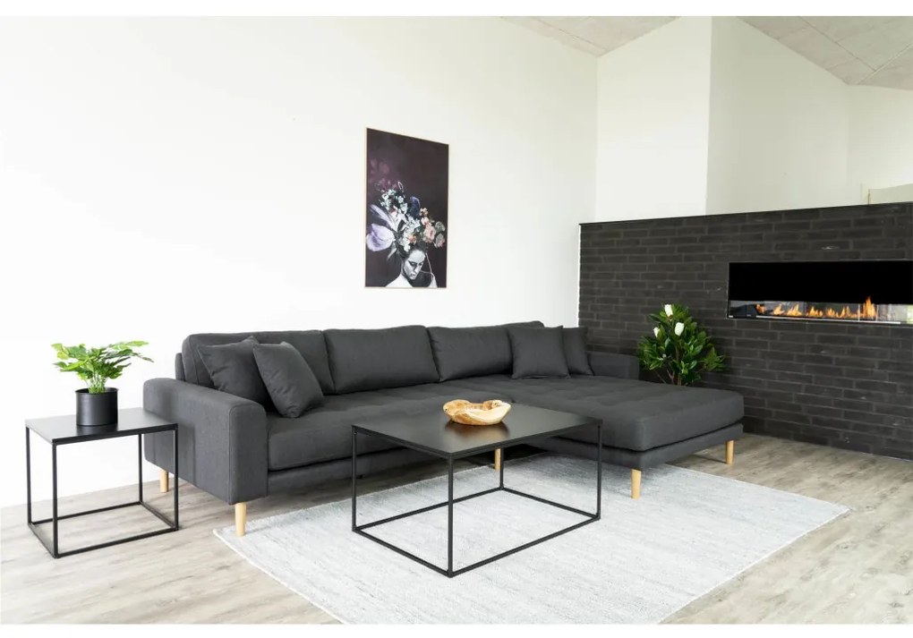 Vita dohányzóasztal fekete, fekete kerettel 60x90x45 cm