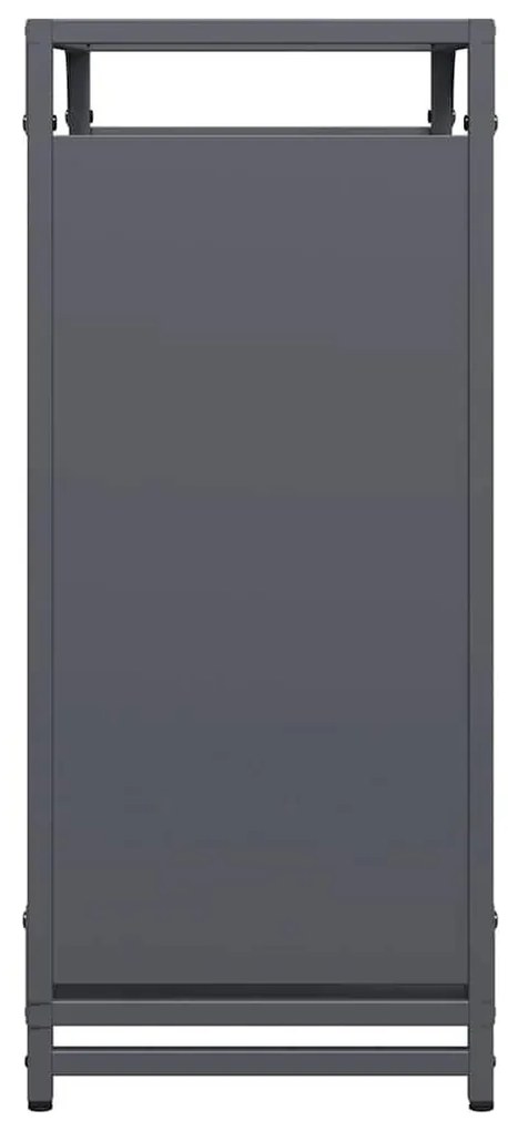 antracitszürke hidegen hengerelt acél tűzifatároló 60x28x65 cm
