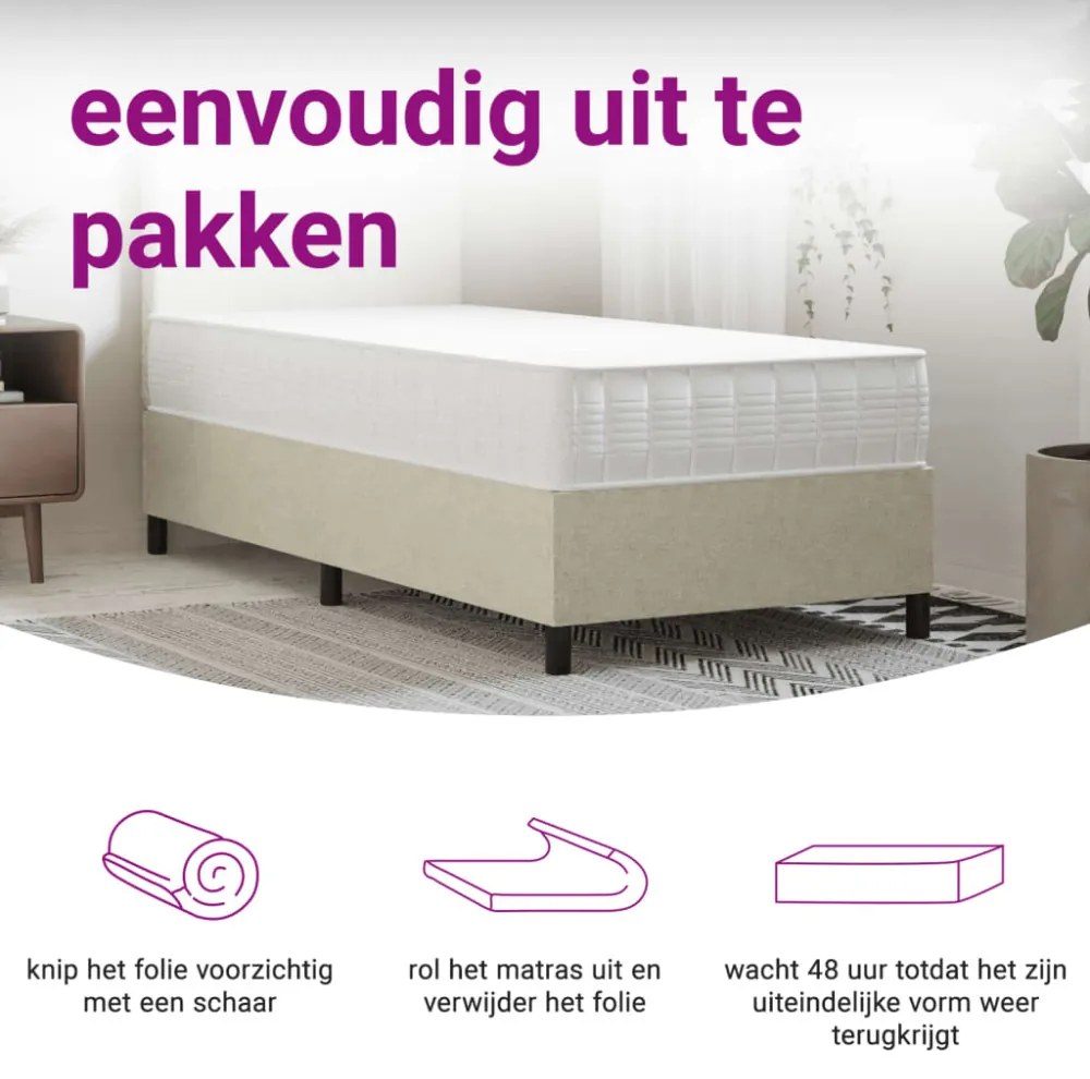 közepes keménységű zsebrugós matrac 90 x 200 cm