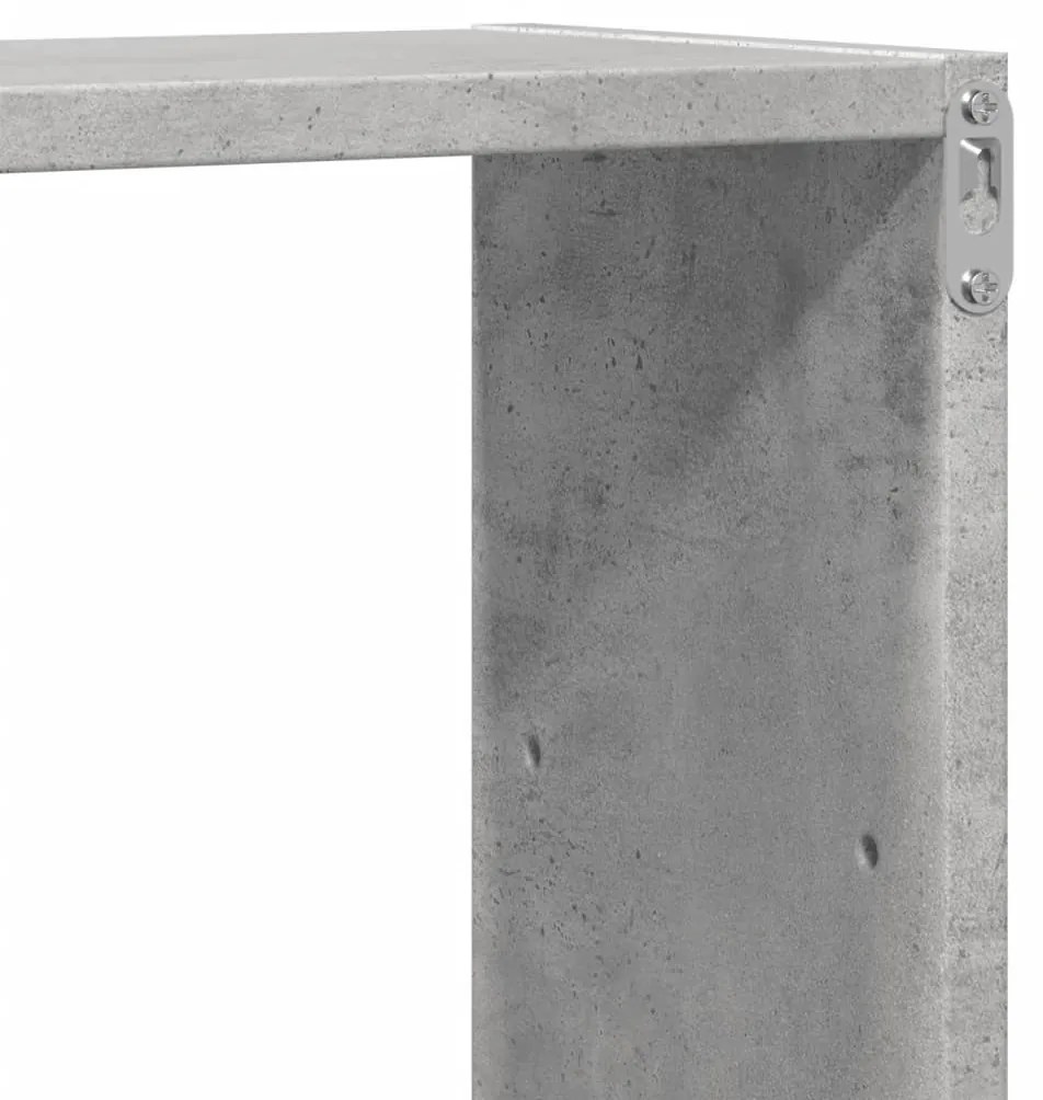 betonszürke szerelt fa fali polc 96 x 18 x 60 cm