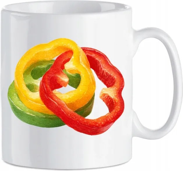 Kerámia bögre Paprika Korongok Nyomtatás Ajándék