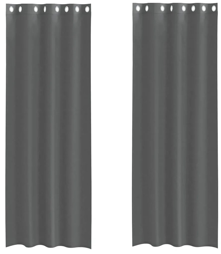 2 db sötétszürke fátyolfüggönyök rojtokkal 140x260 cm