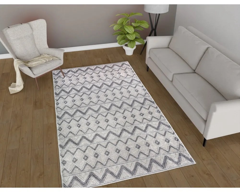 Szürke mosható szőnyeg 120x180 cm Zig Zag – Vitaus