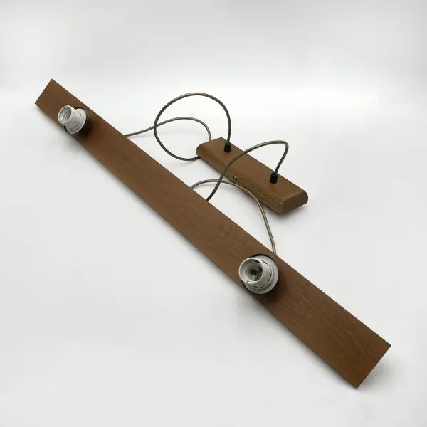 Kábeles függőlámpa AIDA 2xE27/15W/230V átm. 35 cm tölgy/raffia