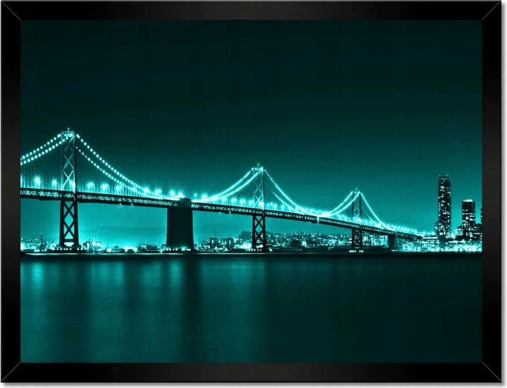 Poszterek keretben 40x30 Türkiz kilátás híd