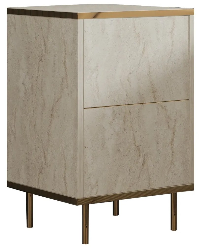 Éjjeliszekrény Imaj - Travertine, Gold