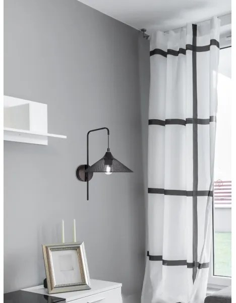 Fali lámpa KIRUNA 1xE27/40W/230V fekete