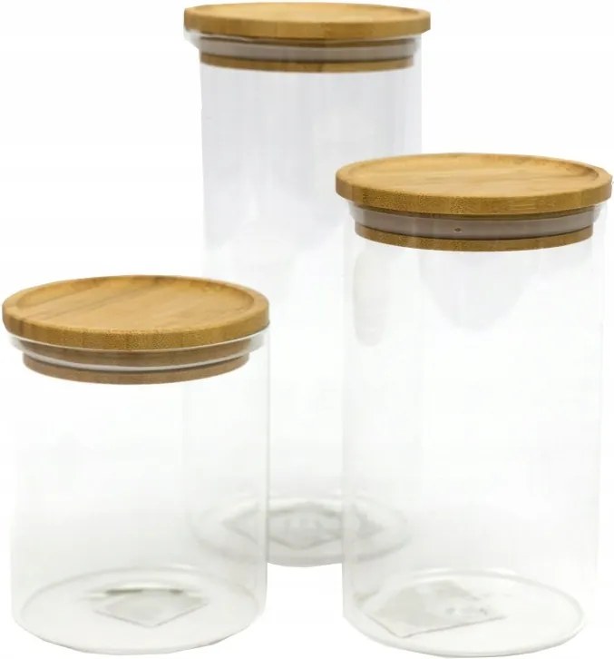 Konyhai Üvegedény Szett 3db-os Ételtartó Fedéllel