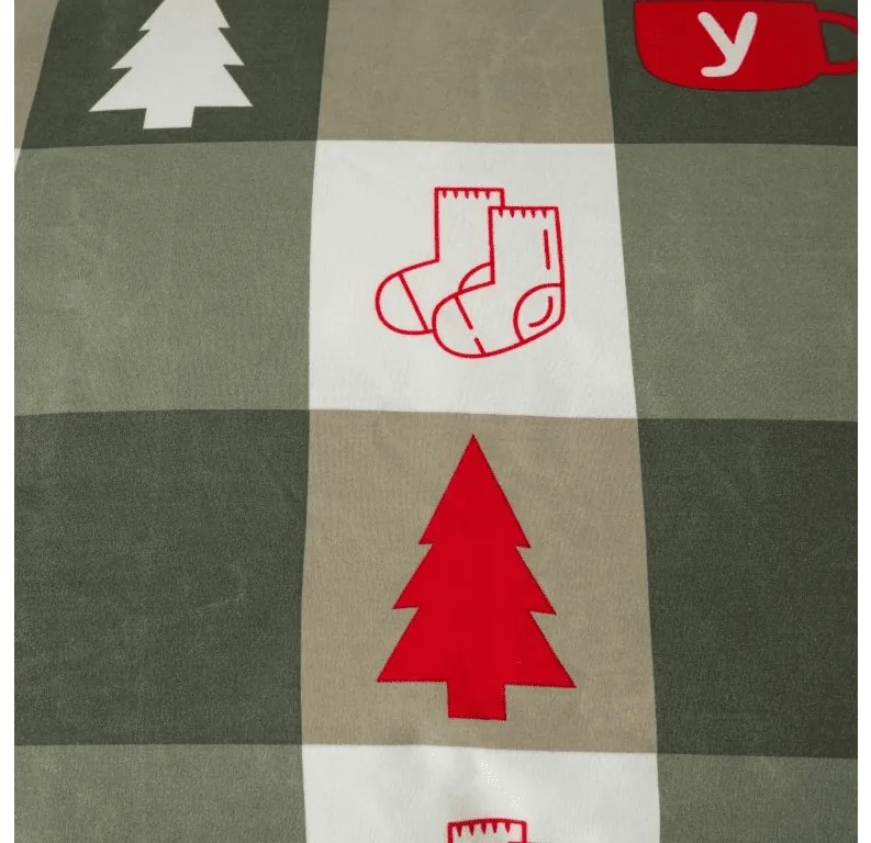 Mikroszálas flanel ágyneműhuzat CHRISTMAS SOCKS zöld Ágyneműhuzat mérete: 2 db 70 x 90 cm | 200 x 220 cm