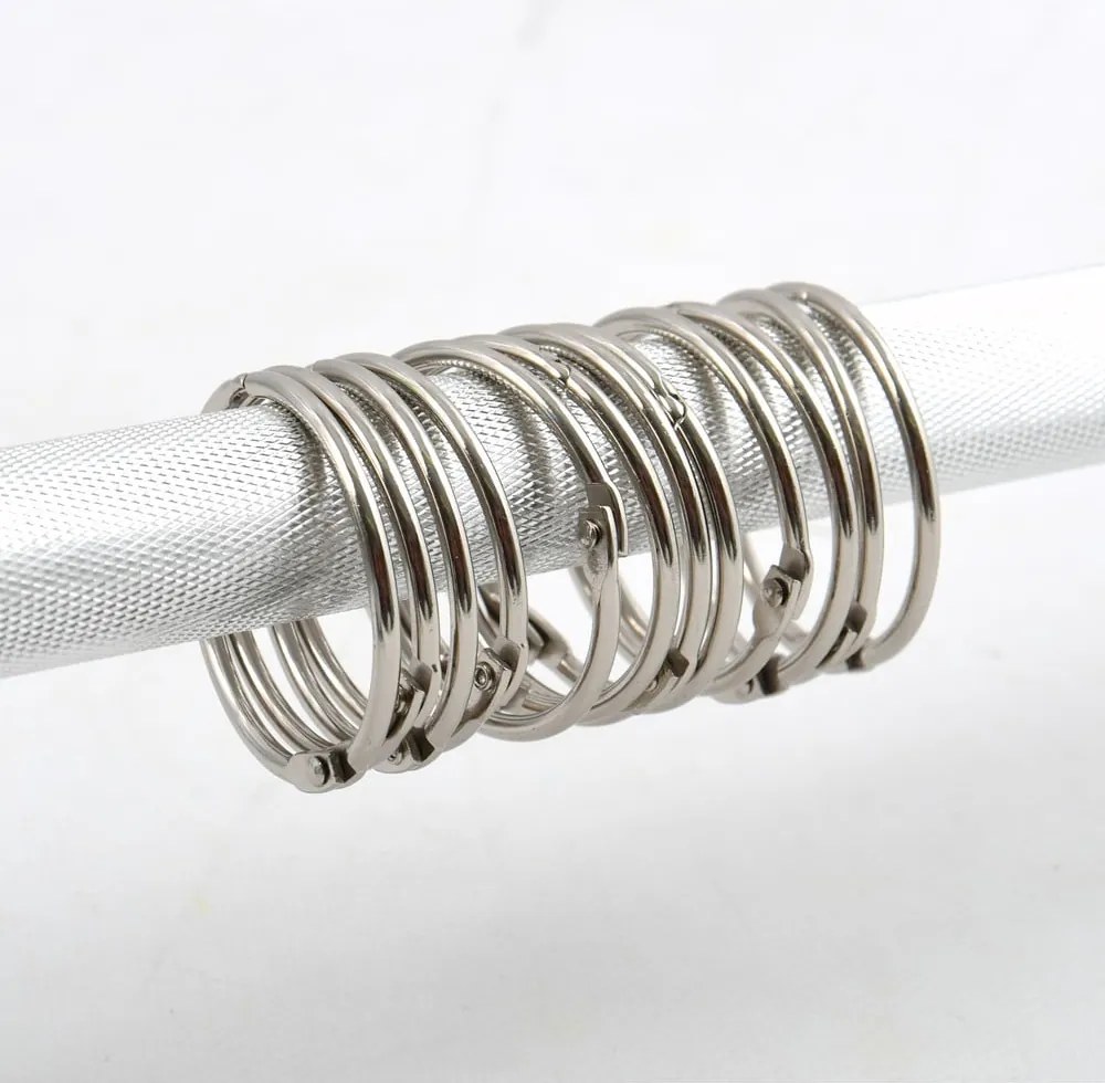 Matt ezüstszínű zuhanyfüggöny karika szett 12 db-os Ringo Small – Spirella