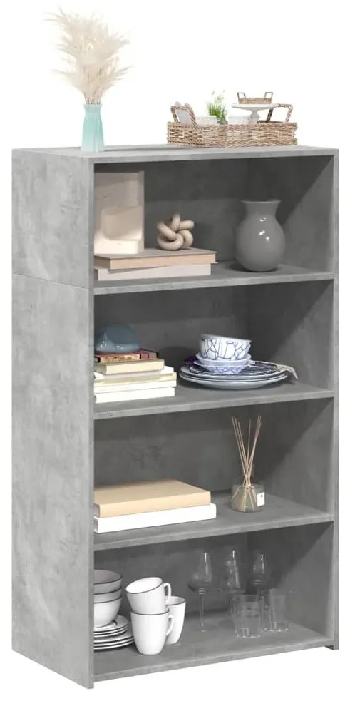 betonszürke szerelt fa magasszekrény 70 x 41 x 124 cm
