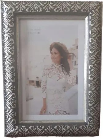 Álló képkeret 10 x 15 cm Barokk Mintás Ezüst