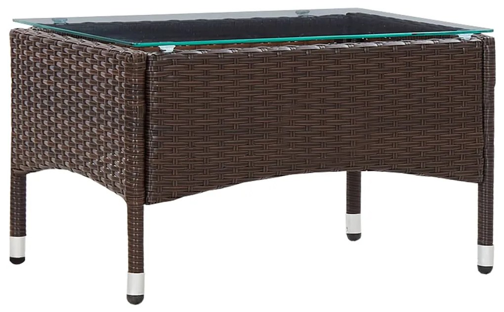 vidaXL barna polyrattan dohányzóasztal 60 x 40 x 36 cm