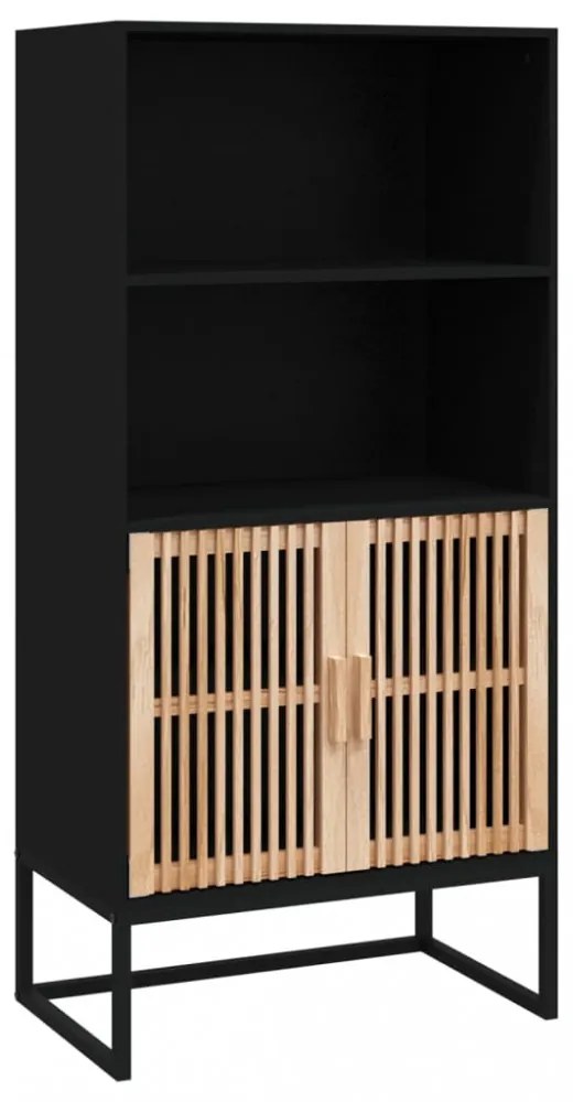 fekete szerelt fa magasszekrény 60 x 35 x 125 cm