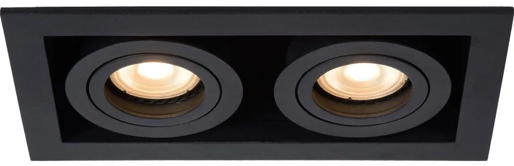 Lucide 09926/02/30 - Beépíthető lámpa CHIMNEY 2xGU10/50W/230V fekete