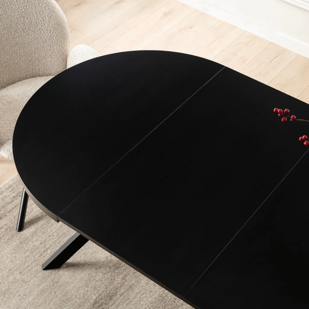 Bővíthető Étkezőasztal Fekete Színben. LUKAS 100-250 cm