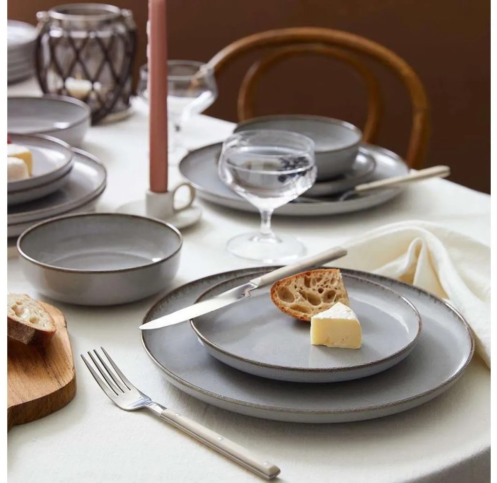 24 darabos szürke porcelán étkészlet