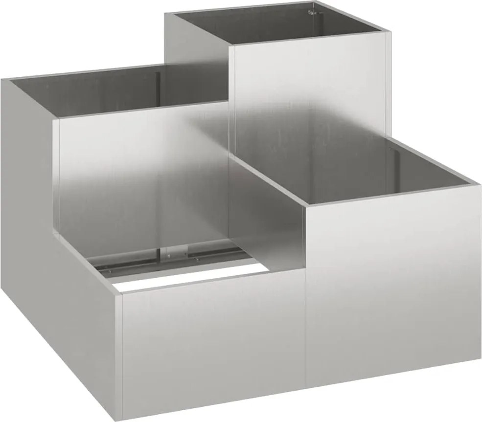 vidaXL Kerti cserép Ezüst 80 x 80 x 60 cm Rozsdamentes acél
