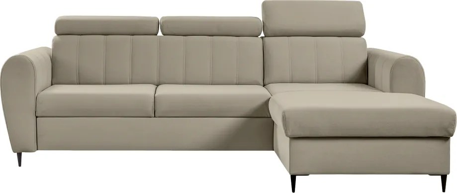 Kinyitható ülőgarnitúra, bézs, jobbos, KORIO