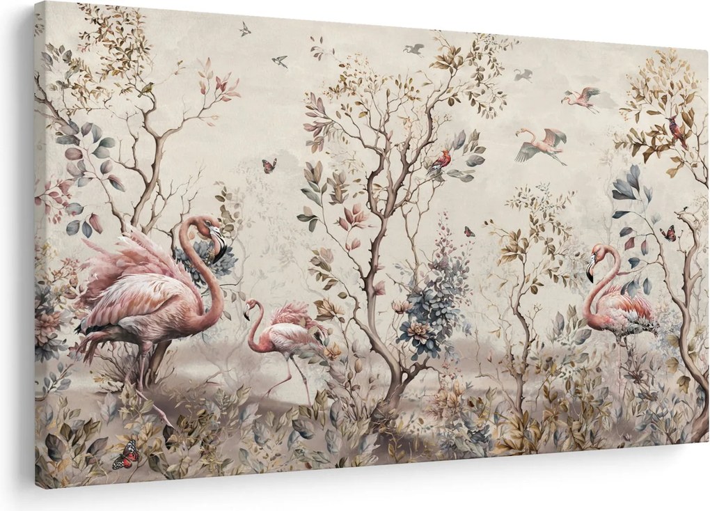 Kép - Rajz flamingókról (90x60 cm)