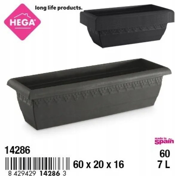 Téglalap alakú virágtartó 60cm,1db