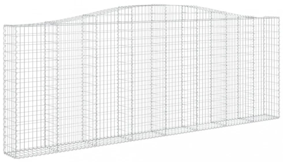 vidaXL 4 db íves horganyzott vas gabion kosár 400x30x140/160 cm