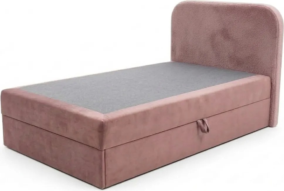 Kárpitozott boxspring ágy FORENA 90x200 cm ódon rózsaszínű Matrac: Bonell rugós matrac