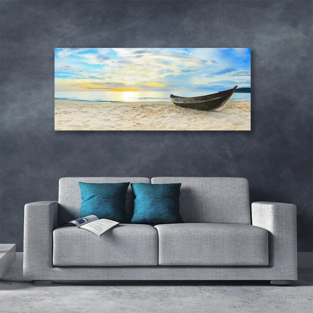 Vászonkép falra Boat Beach Sea 140x70 cm