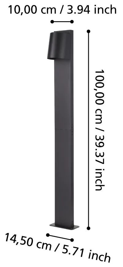 Eglo STAGNONE 900692 kültéri talapzatos állólámpa, 1x4,6W GU10, IP54