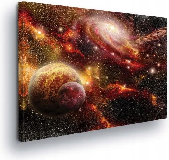 Vászonkép 100x75 kozmosz galaxis bolygók csillagok köd univerzum