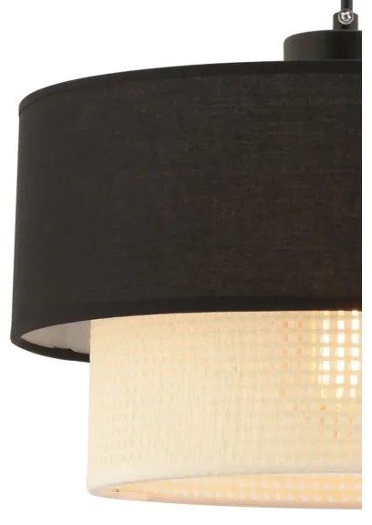 Zsinóros csillár ECHO 1xE27/60W/230V fekete/krémszínű