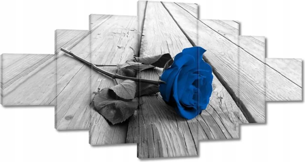 Festmények 200x100 Kék rózsa a deszkákon