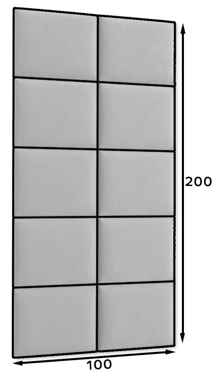 Kárpitozott panel szett 10 db. Quadra 100x200 cm (szürke). 1051976