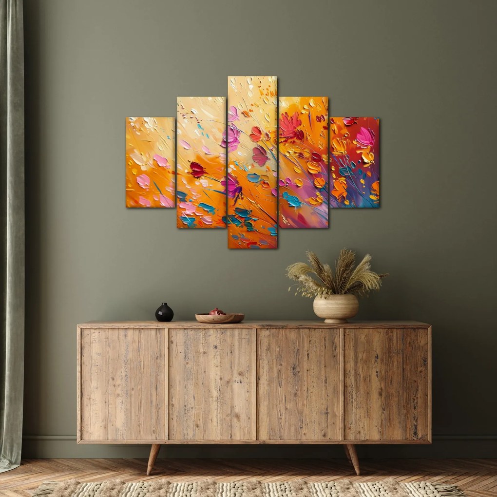 Kép - Színes virágok festése (150x105 cm)