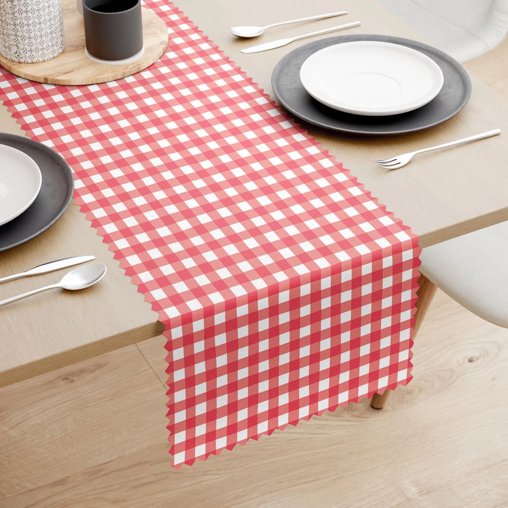 Goldea teflonbevonatú asztali futó - piros kockás 35x120 cm