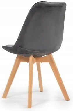 Bársony étkezőszék skandináv stílusban Grey Glamor