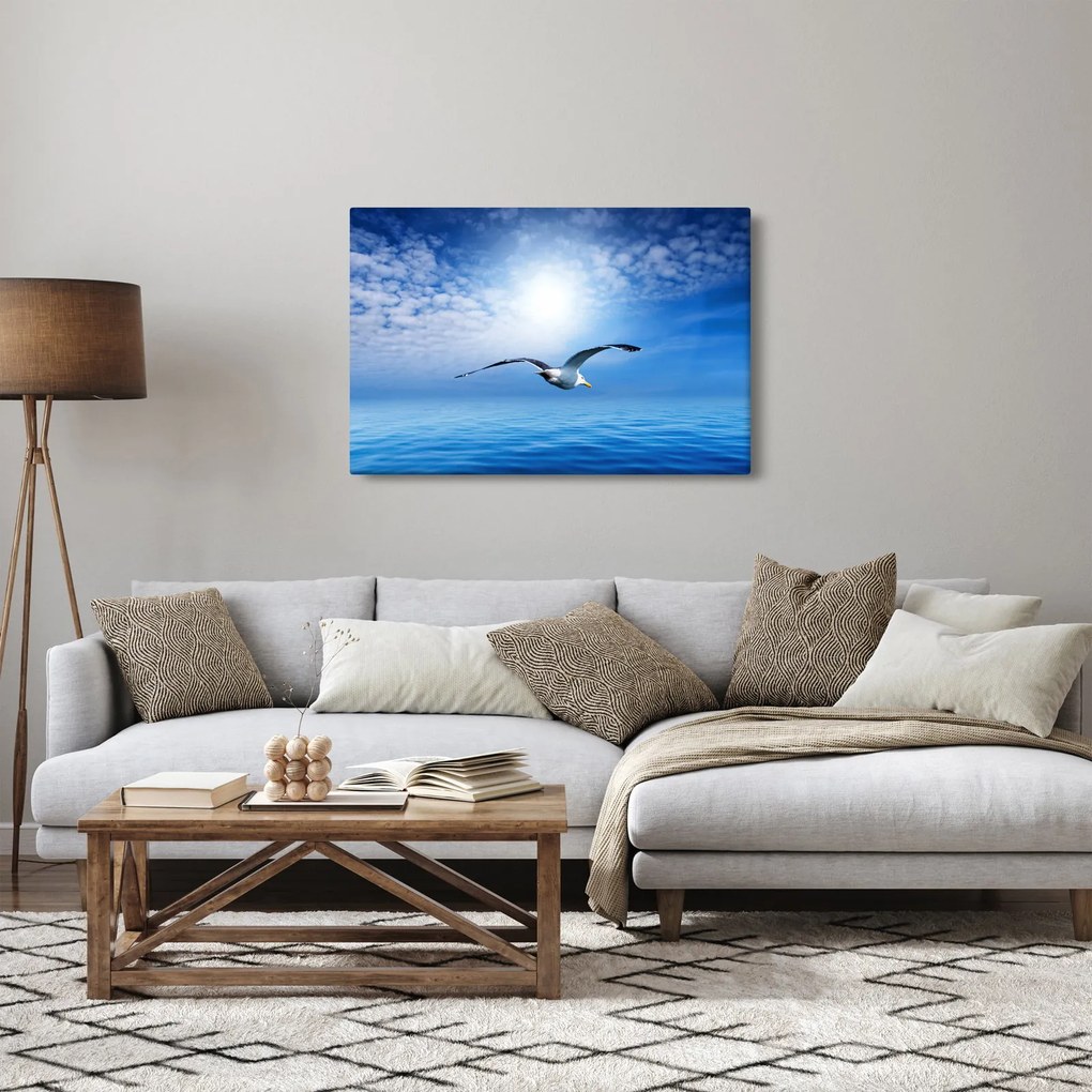 Kép - Sirály a tenger felett (90x60 cm)