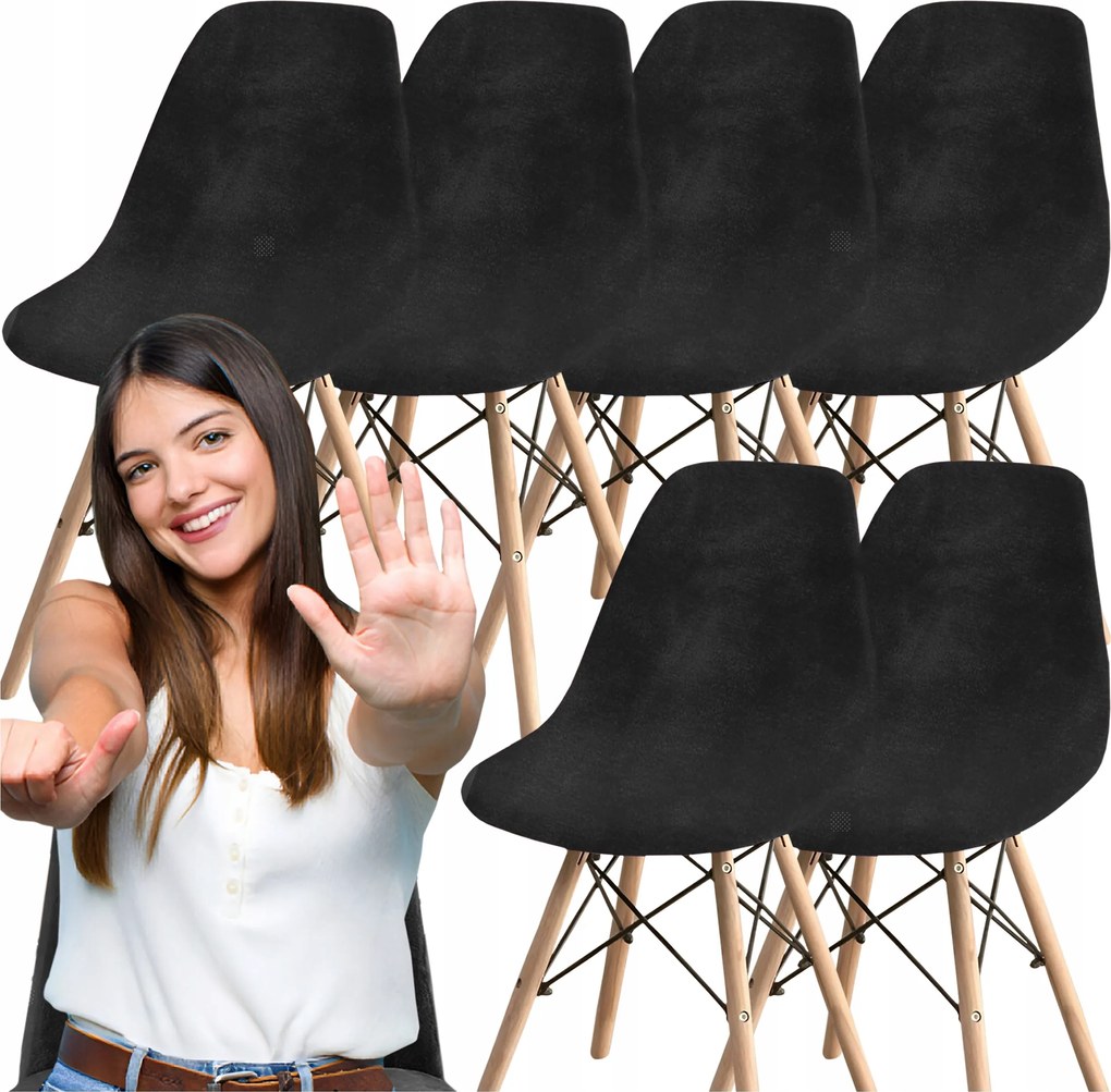 Szett: 6x velúr székhuzat skandináv rugalmas velúr