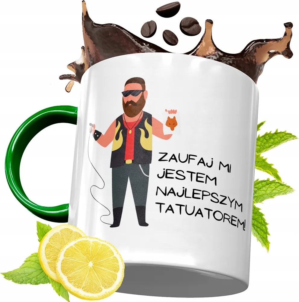 Zöld Bögre Tetováló Születésnapi Ajándék fényképes nyomtatással