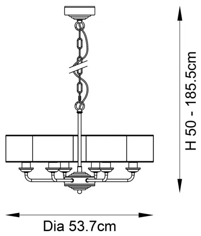 Endon 98936 - Csillár láncon HIGHCLERE 6xE14/28W/230V fehér/réz