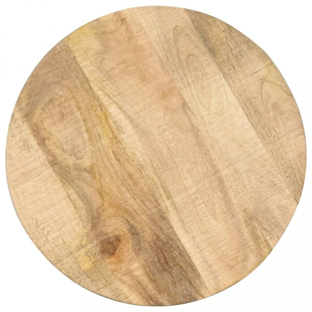 tömör mangófa és öntöttvas kisasztal 45 x (45-62) cm
