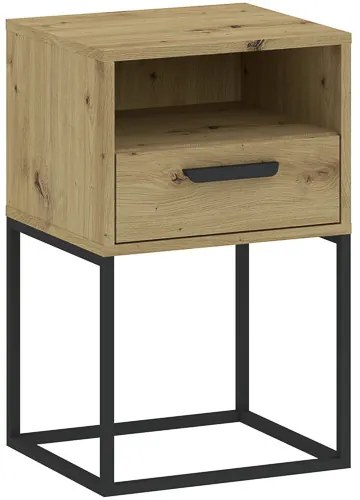 Éjjeliszekrény Fiókkal Tölgy Színben CADRO NR5 40 cm PUSH