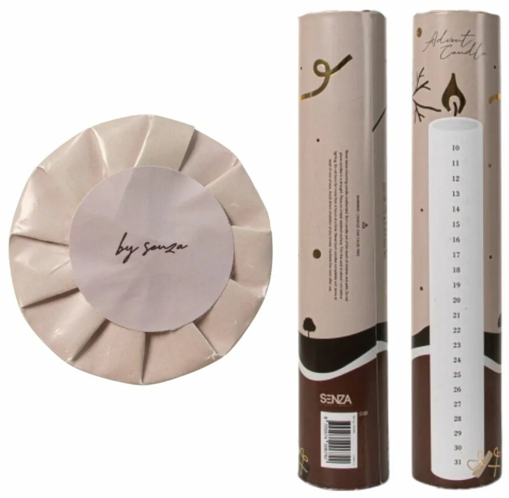 AKCIÓ Adventi gyertya NUMIRA 25 cm, fehér II. minőség