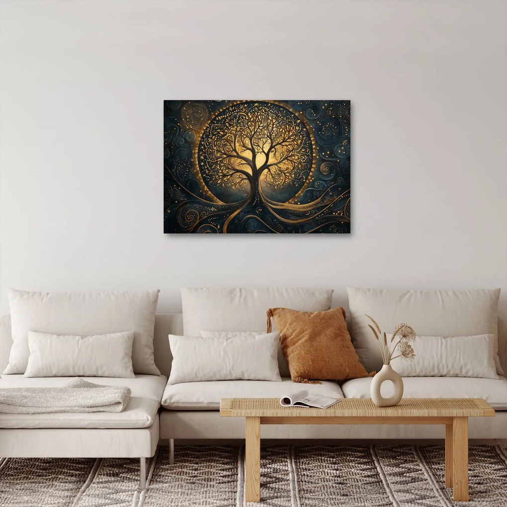 Kép – Arany aurájú fa (70x50 cm)