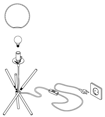 Eglo 97333 - Asztali lámpa CASTELLATO 1xE14/28W/230V