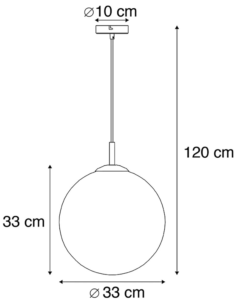 Okos függőlámpa sárgaréz óceánkék üveggel 33 cm WiFi ST64-gyel - Pallon